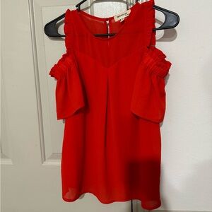 Red Drop Shoulder Blouse